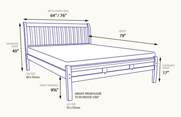 Wooden Bed WB1140 (Available in 2 Colors)